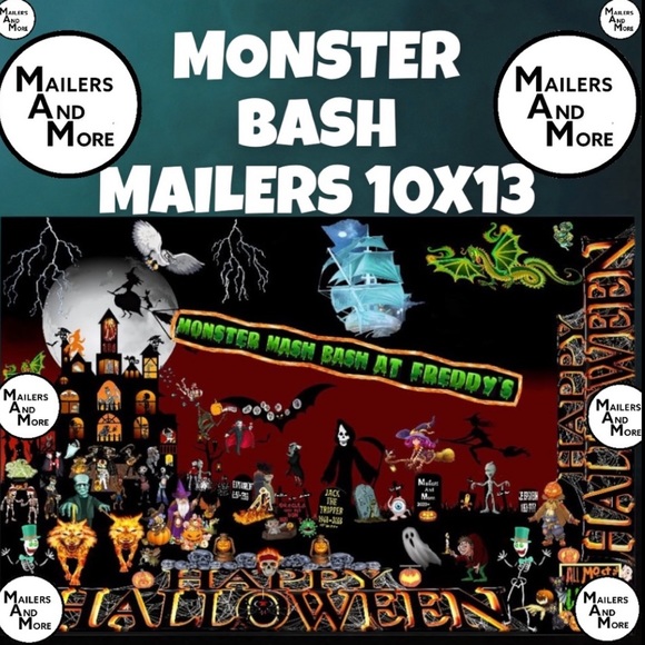 50 10x13 Poly Mailers Halloween Shipping Envelopes PRICE IS FIRM MONSTER Fall - Picture 6 of 8